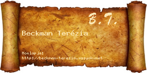 Beckman Terézia névjegykártya