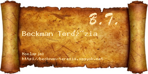 Beckman Terézia névjegykártya